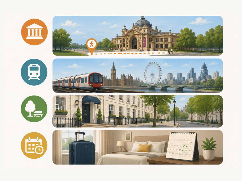 London museum, Underground, quiet streets and hotel booking benefits near The Edward Hotel Paddington